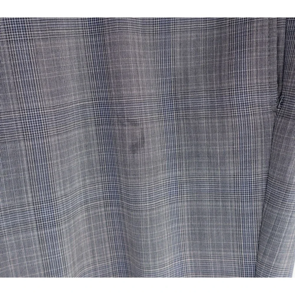 Calvin Klein 2-Pcs Plaid Gray Wool Suit Jacket Blazer 46R Pants 42X28 2-Button